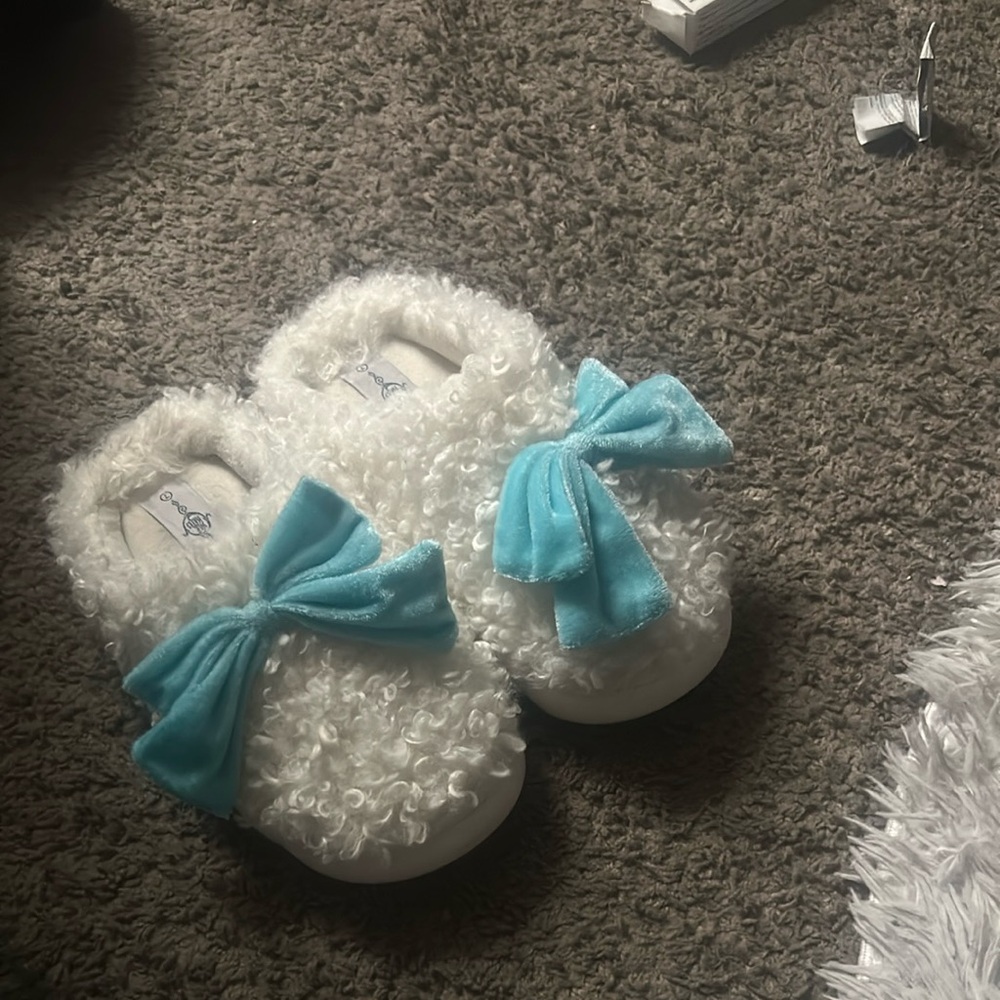 Disney Women's Slippers with Blue Bow